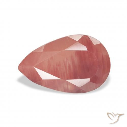 2.60ct 자연스러운 미디엄 레드 안데신 래브라도라이트, 배 모양, 투명한