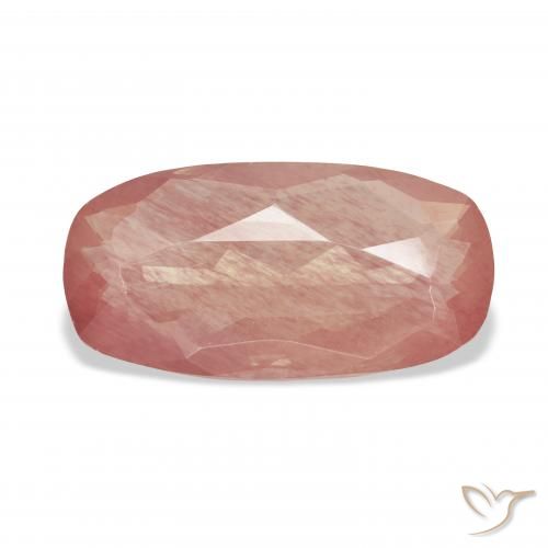 5.40ct 자연스러운 옅은 붉은 오렌지 안데신 래브라도라이트, 방석, 투명한