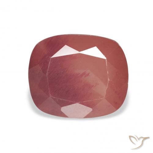 3.77ct 자연스러운 미디엄 핑크 안데신 래브라도라이트, 방석, 투명한
