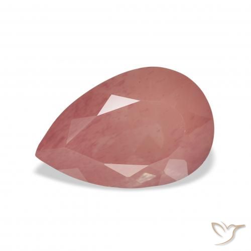 3.32ct 자연스러운 라즈베리 핑크 안데신 래브라도라이트, 배 모양, 투명한