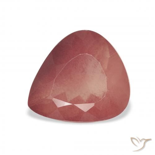 3.02ct 자연스러운 브릭 레드 안데신 래브라도라이트, 배 모양, 투명한