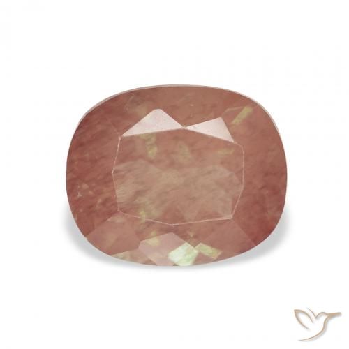 2.25ct 자연스러운 오렌지 레드 안데신 래브라도라이트, 방석, 투명한