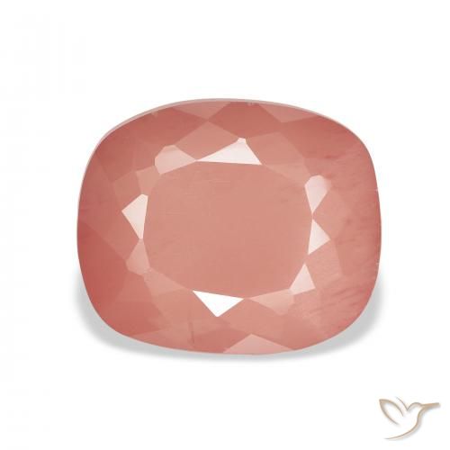 5.02ct 자연스러운 옅은 붉은 오렌지 안데신 래브라도라이트, 방석, 투명한