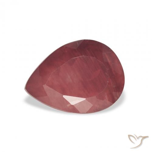 1.89ct 자연스러운 딥 레드 안데신 래브라도라이트, 배 모양, 투명한
