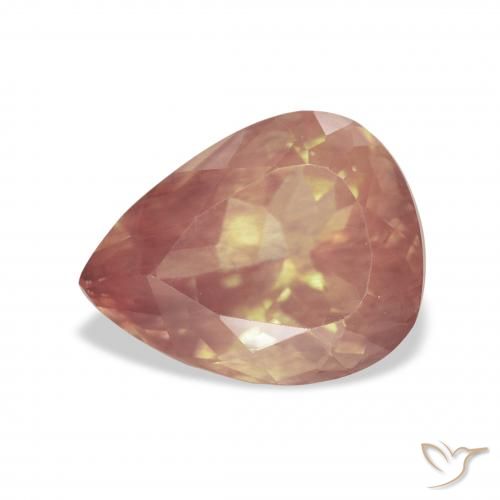3.41ct 자연스러운 오렌지 레드 안데신 래브라도라이트, 배 모양, 투명한
