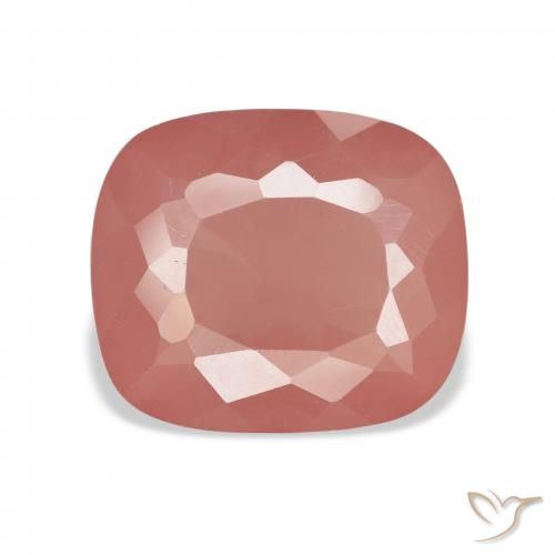 6.94ct 자연스러운 옅은 붉은 오렌지 안데신 래브라도라이트, 방석, 투명한