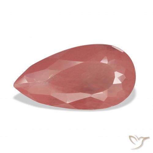 7.29ct 자연스러운 미디엄 레드 안데신 래브라도라이트, 배 모양, 투명한