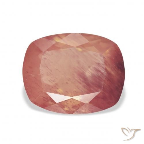 5.94ct 자연스러운 오렌지빛 핑크 안데신 래브라도라이트, 방석, 투명한