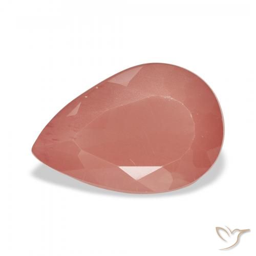 2.81ct 자연스러운 옅은 붉은 오렌지 안데신 래브라도라이트, 배 모양, 투명한