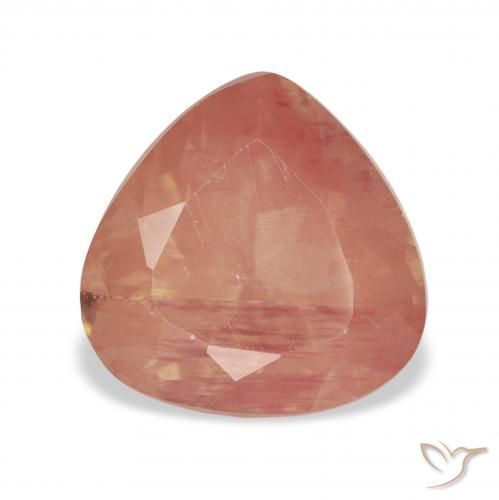 3.16ct 자연스러운 미디엄 레드 안데신 래브라도라이트, 배 모양, 투명한