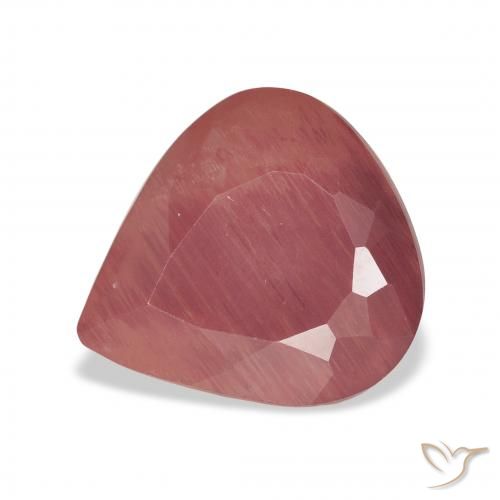 4.57ct 자연스러운 미디엄 레드 안데신 래브라도라이트, 배 모양, 투명한