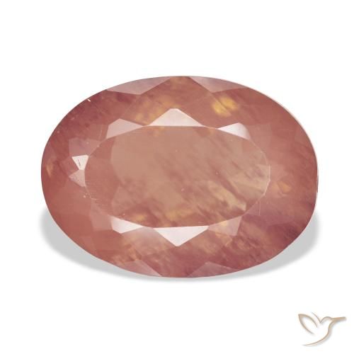9.50ct 자연스러운 옅은 붉은 오렌지 안데신 래브라도라이트, 타원형, 투명한