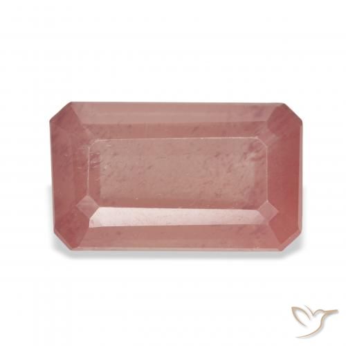 4.32ct 자연스러운 옅은 붉은 오렌지 안데신 래브라도라이트, 에메랄드 컷, 투명한