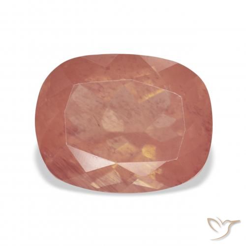 6.47ct 자연스러운 옅은 붉은 오렌지 안데신 래브라도라이트, 방석, 투명한