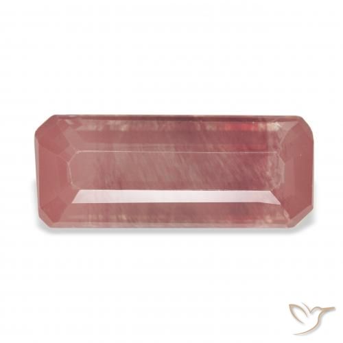 3.88ct 자연스러운 오렌지 레드 안데신 래브라도라이트, 에메랄드 컷, 투명한