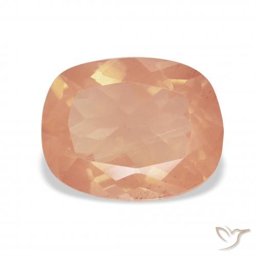 4.00ct 자연스러운 라이트 레드 오렌지 안데신 래브라도라이트, 방석, 투명한