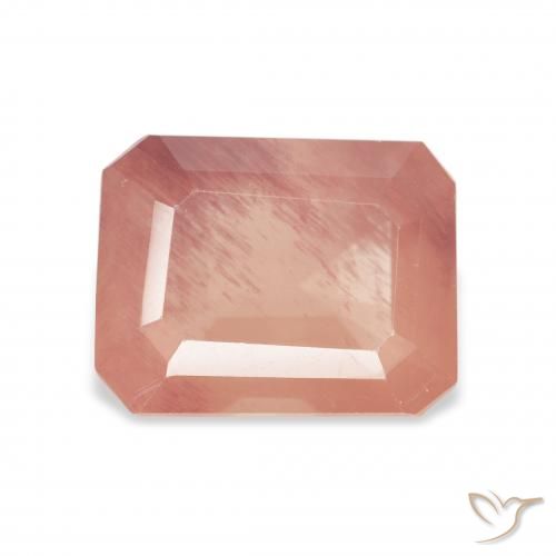 3.27ct 자연스러운 자몽 핑크 안데신 래브라도라이트, 에메랄드 컷, 투명한
