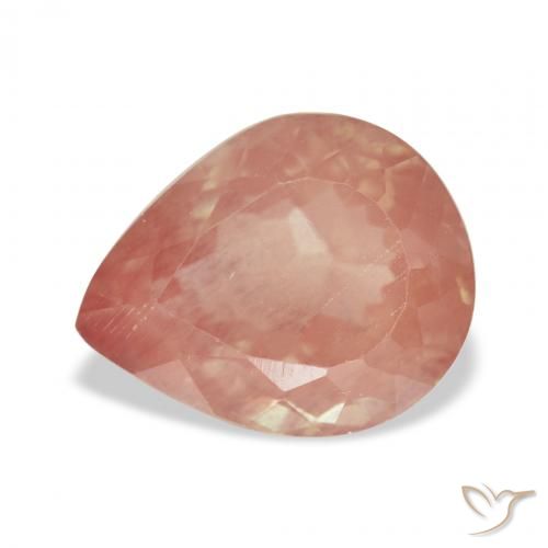 3.24ct 자연스러운 미디엄 레드 안데신 래브라도라이트, 배 모양, 투명한
