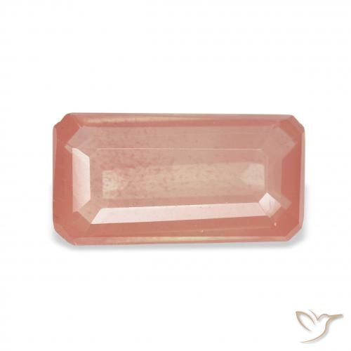 2.92ct 오렌지빛 핑크 안데신 래브라도라이트, 에메랄드 컷, 투명한