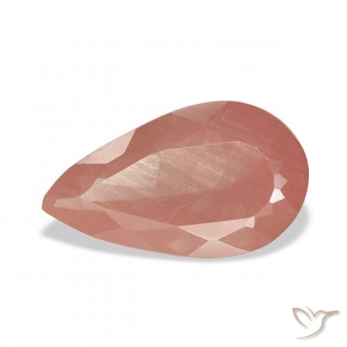 3.75ct 오렌지빛 핑크 안데신 래브라도라이트, 배 모양, 투명한