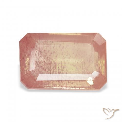 2.68ct 라이트 레드 오렌지 안데신 래브라도라이트, 에메랄드 컷, 투명한