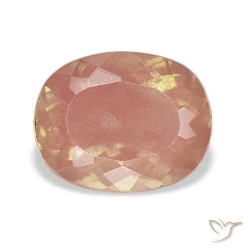3.39ct 라이트 피치 오렌지 안데신 래브라도라이트, 방석, 투명한