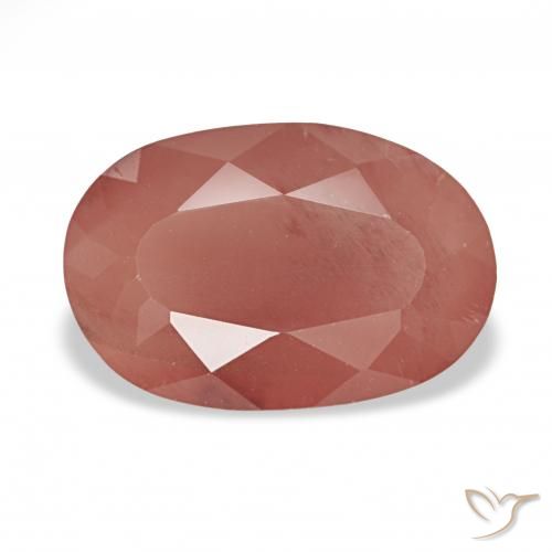 2.84ct 옅은 붉은 오렌지 안데신 래브라도라이트, 타원형, 투명한