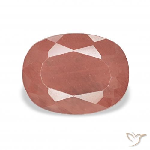 2.60ct 옅은 붉은 오렌지 안데신 래브라도라이트, 방석, 투명한