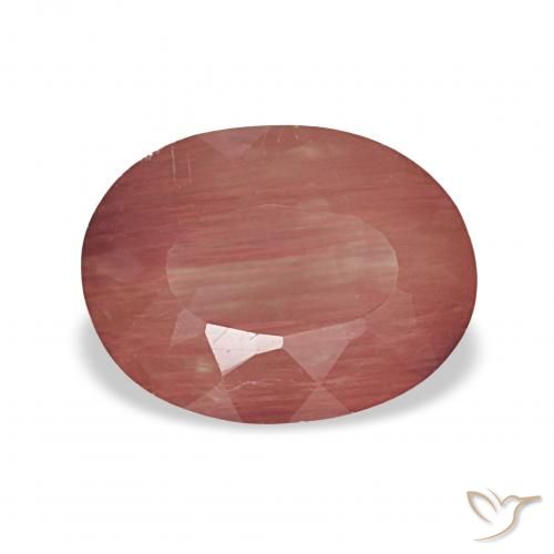 2.06ct 피처럼 붉은 안데신 래브라도라이트, 타원형, 투명한
