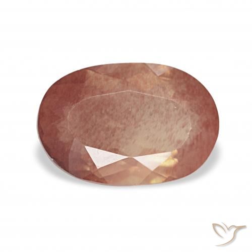 1.99ct 오렌지 레드 안데신 래브라도라이트, 타원형, 투명한