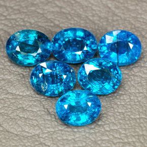 캐럿 천연 라이트 블루 아파타이트 보석, 타원형 컷, 6.8×5.5 mm, SI