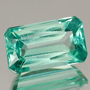 0.97캐럿 천연 라이트 그린 아파타이트, 에메랄드 컷, 7.5×4.3 mm, VS