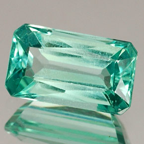 0.97캐럿 천연 라이트 그린 아파타이트, 에메랄드 컷, 7.5×4.3 mm, VS
