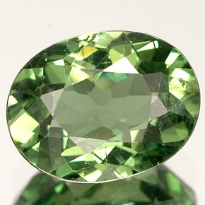 1.38캐럿 천연 그린 아파타이트, 타원형 컷, 8×6.2 mm, VVS-VS