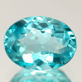 1.36캐럿 천연 라이트 블루 아파타이트, 타원형 컷, 8×6.1 mm, VS