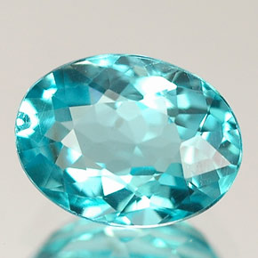 1.36캐럿 천연 라이트 블루 아파타이트, 타원형 컷, 8×6.1 mm, VS