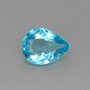 0.90캐럿 천연 라이트 블루 아파타이트, 배 모양, 7.5×5.6 mm, VS-SI