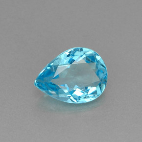 0.90캐럿 천연 라이트 블루 아파타이트, 배 모양, 7.5×5.6 mm, VS-SI