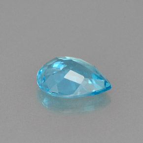 0.90캐럿 천연 라이트 블루 아파타이트, 배 모양, 7.5×5.6 mm, VS-SI