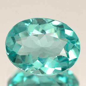 1.29캐럿 천연 라이트 블루 아파타이트, 타원형 컷, 8.1×6.2 mm, VS