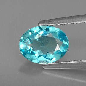 1.19캐럿 천연 라이트 블루 아파타이트, 타원형 컷, 7.9×6.1 mm, VS