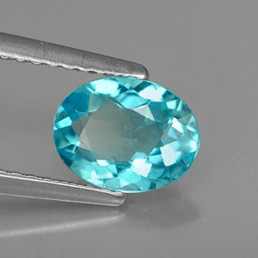 1.19캐럿 천연 라이트 블루 아파타이트, 타원형 컷, 7.9×6.1 mm, VS