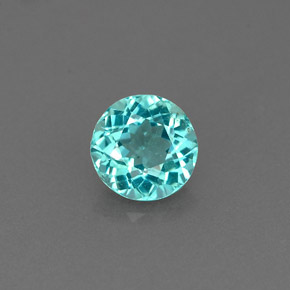 0.63캐럿 천연 라이트 블루 아파타이트, 라운드 컷, 5.37 mm, VS