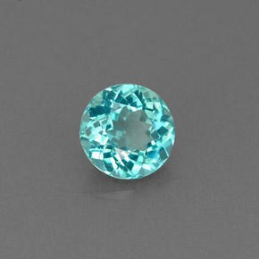 0.63캐럿 천연 라이트 블루 아파타이트, 라운드 컷, 5.37 mm, VS