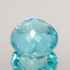0.74캐럿 천연 라이트 블루 아파타이트, 라운드 컷, 5.45 mm, VS-SI