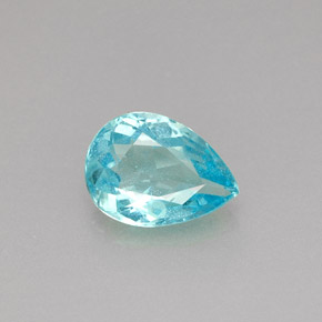 0.96캐럿 천연 라이트 블루 아파타이트, 배 모양, 7.7×5.6 mm, VS