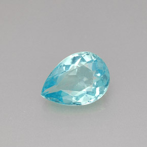 0.96캐럿 천연 라이트 블루 아파타이트, 배 모양, 7.7×5.6 mm, VS