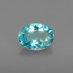 0.93캐럿 천연 라이트 블루 아파타이트, 타원형 컷, 7.4×5.5 mm, VS