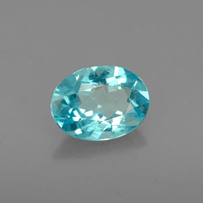 0.93캐럿 천연 라이트 블루 아파타이트, 타원형 컷, 7.4×5.5 mm, VS
