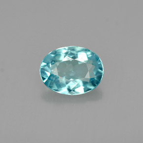1.00캐럿 천연 라이트 블루 아파타이트, 타원형 컷, 7.4×5.6 mm, VVS-VS